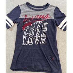 Reebok Houston Texans T-Shirt Women S Navy Gray Excellent NFL Graphic Tee